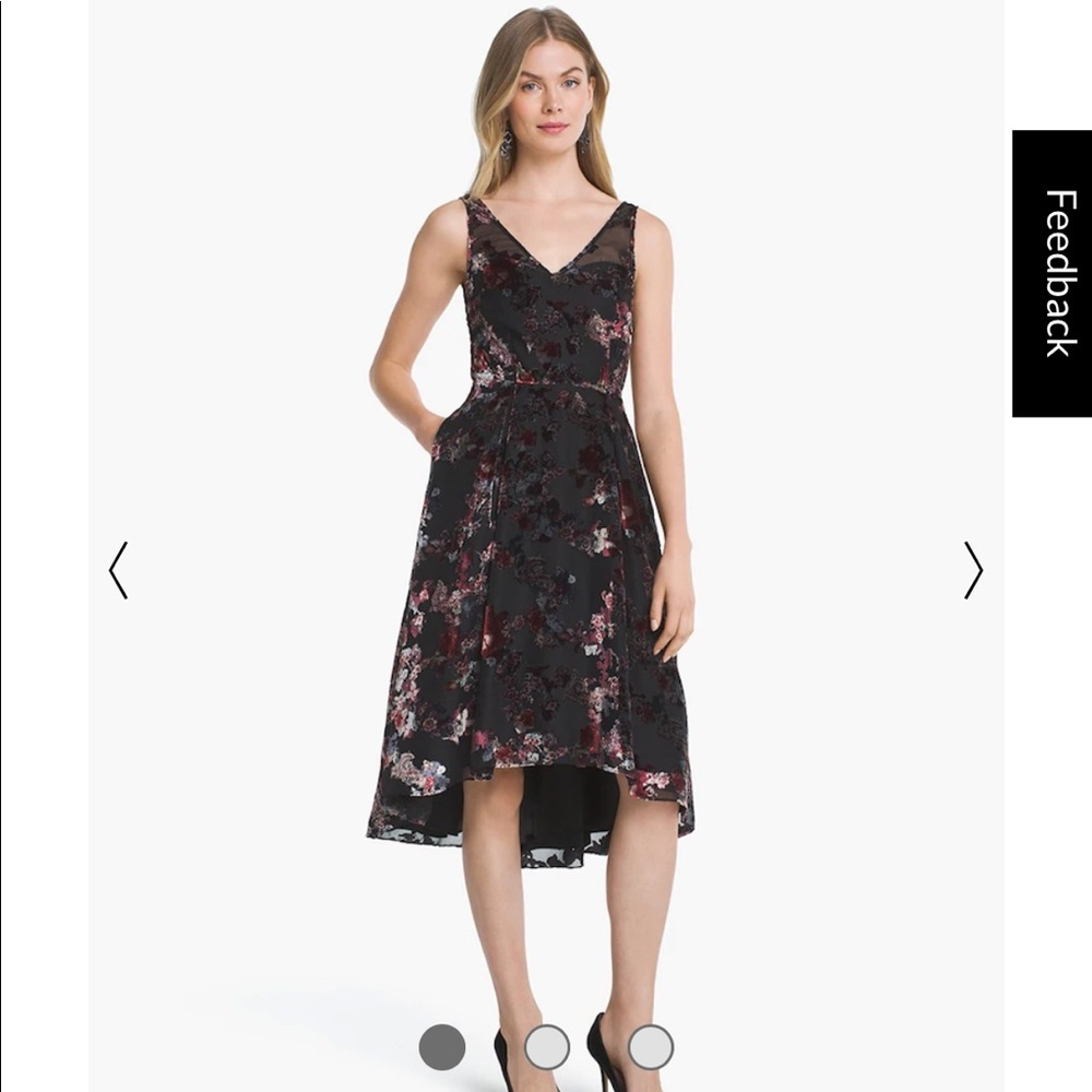 WHBM burnout velvet floral holiday dress
